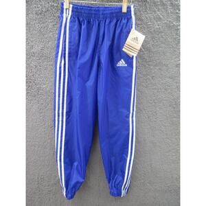 NWT Rare 90s Adidas Vintage Nylon Blue Track Pants Youth Medium